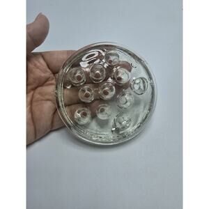 Vintage Clear Glass Flower Frog 11 Hole 3”